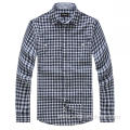 Classic Dark Blue White Checkered Men's Shirt